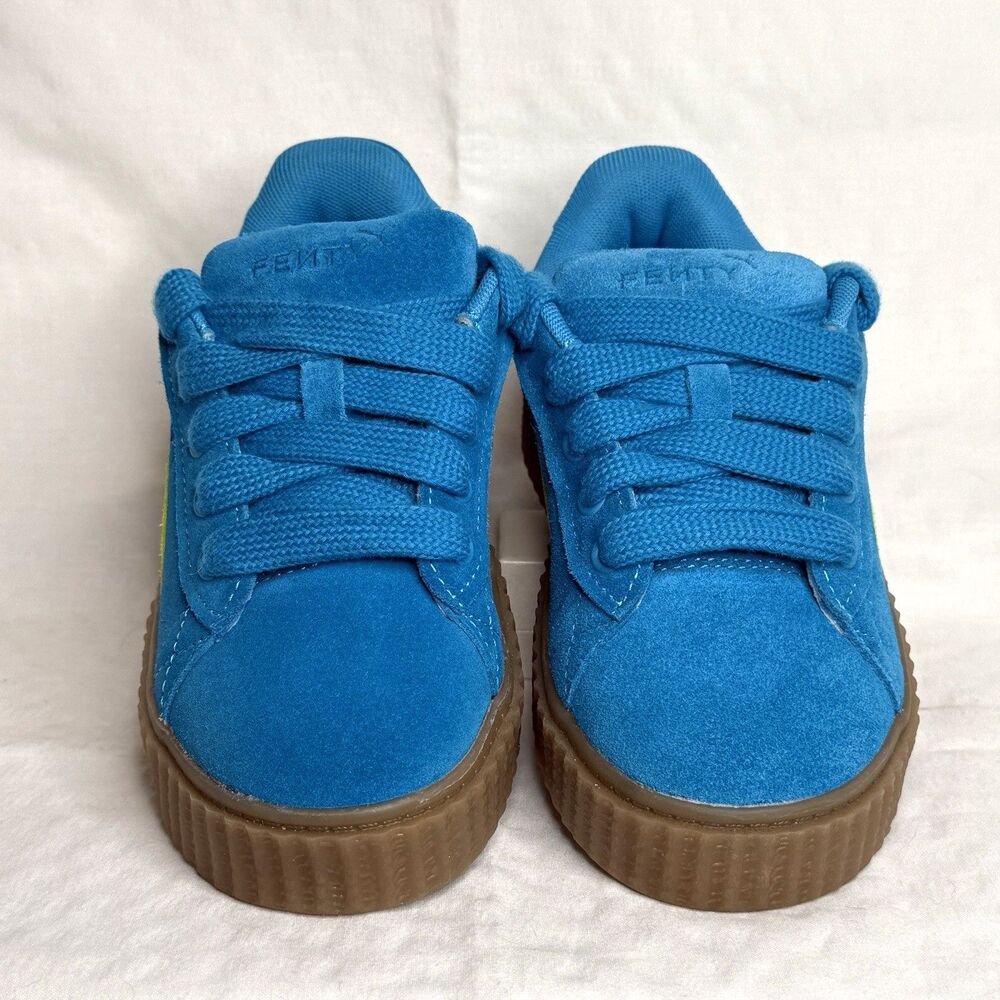 PUMA Fenty x Creeper Phatty Kids Sneakers Sz 1.5Y Blue Suede Casual Unisex Shoes - Picture 3 of 9